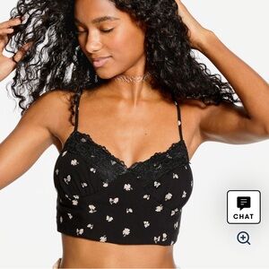 Floral Black Lace Bralette